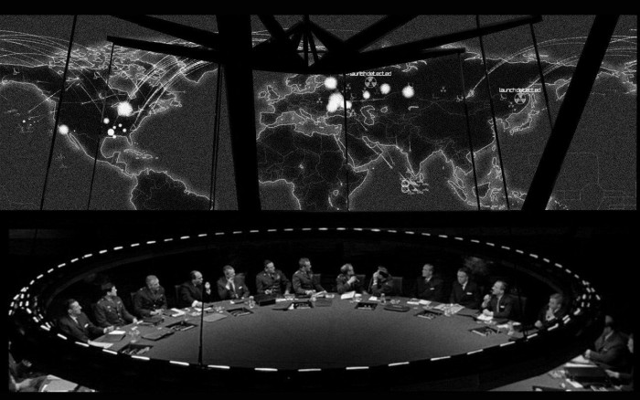 Sala de Guerra em Dr. Fantástico, de Stanley Kubrick