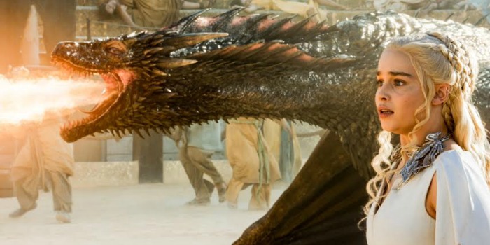 Daenerys e Drogon em Game of Thrones - 5ª temporada