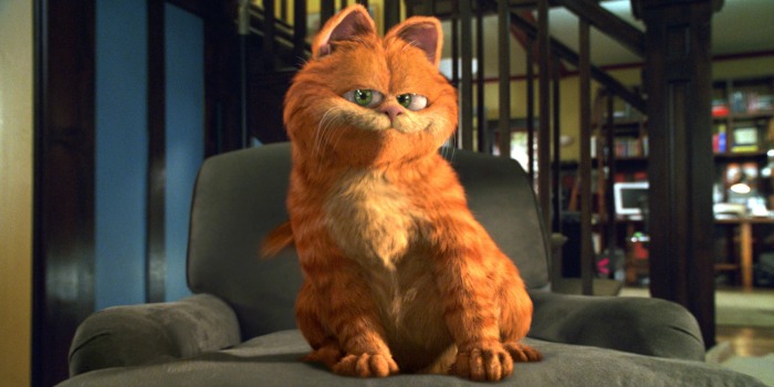 Cena de Garfield (2004), dublado por Bill Murray
