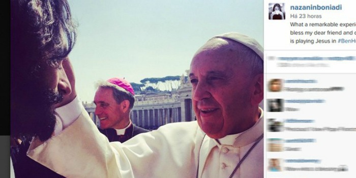 Rodrigo Santoro recebe bênção do papa Francisco para viver Jesus em ‘Ben-Hur’